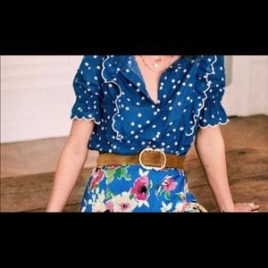 ISO Sezane Paolina Polka Dot Blouse Top